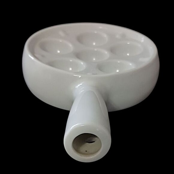 Apilco Escargot Dish Plate Tray France White Porcelain 6 Holes Farmhouse Cottage - Picture 4 of 15